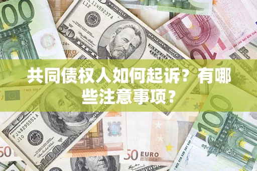 武汉共同债权人如何起诉？有哪些注意事项？